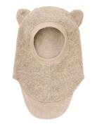 Balaclava Ears Wool Beige Huttelihut