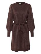 Karegina Knit Belt Dress Brown Kaffe