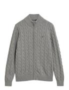 Cotton Cable Full Zip Cardigan Patterned GANT