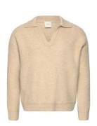Ls Brushed Alpaca Johnny Collar Beige Calvin Klein