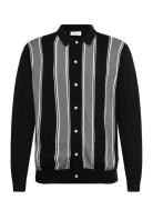 ?Knitted Polo Cardigan L/S Black Lindbergh