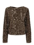 Onlconfidence L/S Sequin Bow Top Jrs Brown ONLY
