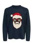 Onsxmas 7 Funny Badge Jaquard Knit Cs Navy ONLY & SONS