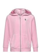 Hoodjacket Velour Solid Pink Lindex