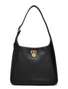 Leather Large Tanner Shoulder Bag Black Lauren Ralph Lauren