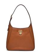 Leather Large Tanner Shoulder Bag Brown Lauren Ralph Lauren