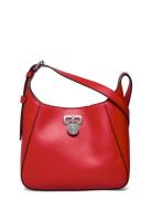 Leather Small Tanner Shoulder Bag Red Lauren Ralph Lauren