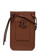 Pebbled Cameryn Crossbody Tech Case Brown Lauren Ralph Lauren