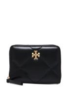Kira Diamond Quilt Small Zip Around Wallet Black Tory Burch