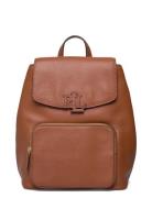 Pebbled Leather Medium Cameryn Backpack Brown Lauren Ralph Lauren