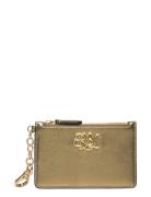 Metallic Nappa Leather Zip Card Case Gold Lauren Ralph Lauren