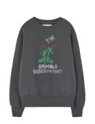 Flowers Dark Frey Bear Sweatshirt Grey THE ANIMALS OBSERVATORY
