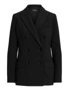Double-Breasted Wool Crepe Blazer Black Lauren Ralph Lauren