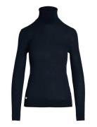 Silk-Blend Turtleneck Sweater Navy Lauren Ralph Lauren