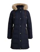 Faux-Fur-Trim Hooded Down Coat Navy Lauren Ralph Lauren