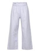 Trousers Wide Cropped Linen Blue Lindex