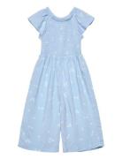 Jumpsuit Ss Smock Aop Blue Lindex