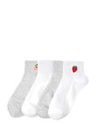 Sock High Ankle 4 P Placed Fru Patterned Lindex