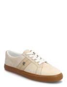 Janson Ii Suede & Nappa Leather Sneaker Beige Lauren Ralph Lauren