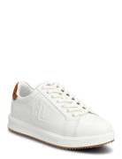 Ainsley Two-T Leather & Suede Sneaker White Lauren Ralph Lauren