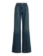 High-Rise Pleated Wide-Leg Jean Blue Lauren Ralph Lauren