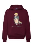 Polo Bear Fleece Hoodie Burgundy Ralph Lauren Kids