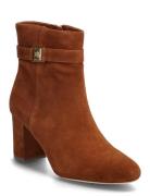 Kellie Suede Bootie Heel Brown Lauren Ralph Lauren