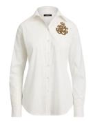 Classic Fit Logo Cotton-Blend Shirt White Lauren Ralph Lauren