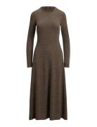 Wool Crewneck Sweater Dress Brown Lauren Ralph Lauren