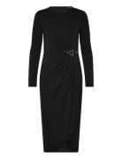Buckle-Trim Stretch Jersey Dress Black Lauren Ralph Lauren