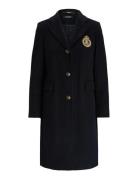 Crest-Patch Wool-Blend Coat Black Lauren Ralph Lauren