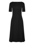 Rib-Knit Stretch Cotton Midi Dress Black Lauren Ralph Lauren