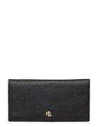 Crosshatch Leather Slim Wallet Black Lauren Ralph Lauren