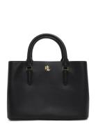 Leather Small Marcy Satchel Black Lauren Ralph Lauren