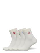 Sock High Ankle 4P Placed Hear Cream Lindex