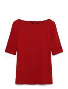 Stretch Cotton Boatneck Tee Red Lauren Ralph Lauren