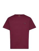 Cotton Jersey Crewneck Tee Burgundy Ralph Lauren Kids