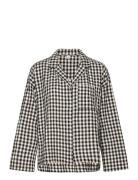 Pyjama Shirt Seersucker Black Lindex