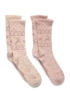 Winter Wool Socks 2-Pack Pink Minymo