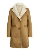 Faux-Shearling-Suede Coat Beige Lauren Ralph Lauren
