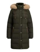 Faux-Fur-Trim Hooded Down Coat Green Lauren Ralph Lauren