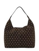 Suede Shopper Bag With Eyelets Brown Mango
