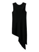Asymmetrical Satin Top Black Mango