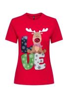 Onlxmas Life Yrsa Christmas S/S Top Jrs Red ONLY
