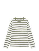 Chest-Pocket Striped T-Shirt Khaki Mango