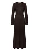 Vmclarisa Ls Wide O-Nck Ankle Dress Prm Brown Vero Moda