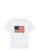 Flag Cotton Jersey Tee White Ralph Lauren Kids