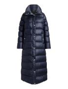 Metallic Funnelneck Down Maxicoat Navy Lauren Ralph Lauren