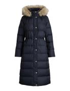 Faux-Fur-Trim Hooded Down Coat Navy Lauren Ralph Lauren
