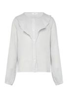 Crinkled Ruffle Shirt Grey Mango